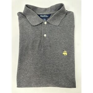 Brooks Brothers Polo Gray Men's Large Short Sleeve Performance Golf 100% Cotton